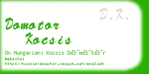 domotor kocsis business card